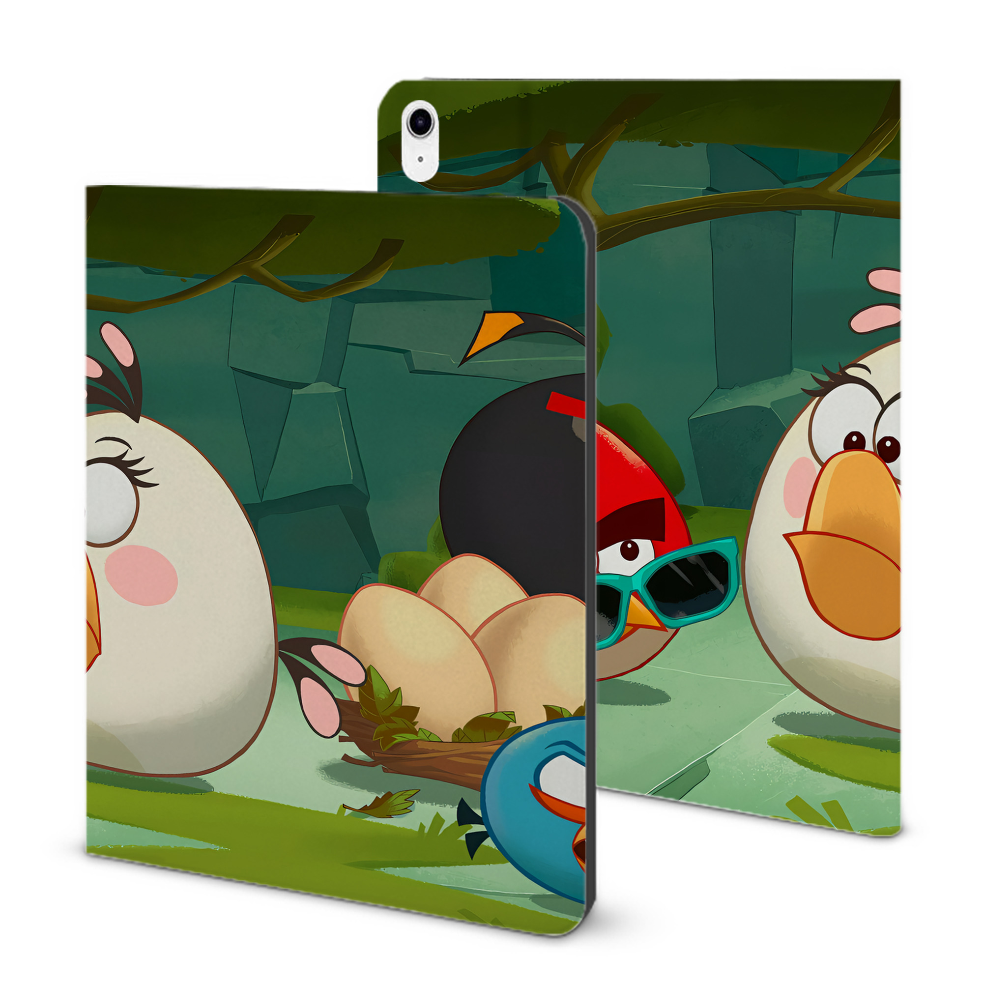 （画像用） Angry Birds アングリーバード IPad ケース ブック型 PUレザー TPU 耐衝撃 軽量 薄型 ペン収納なし 全面保護 IPad 各モデル対応